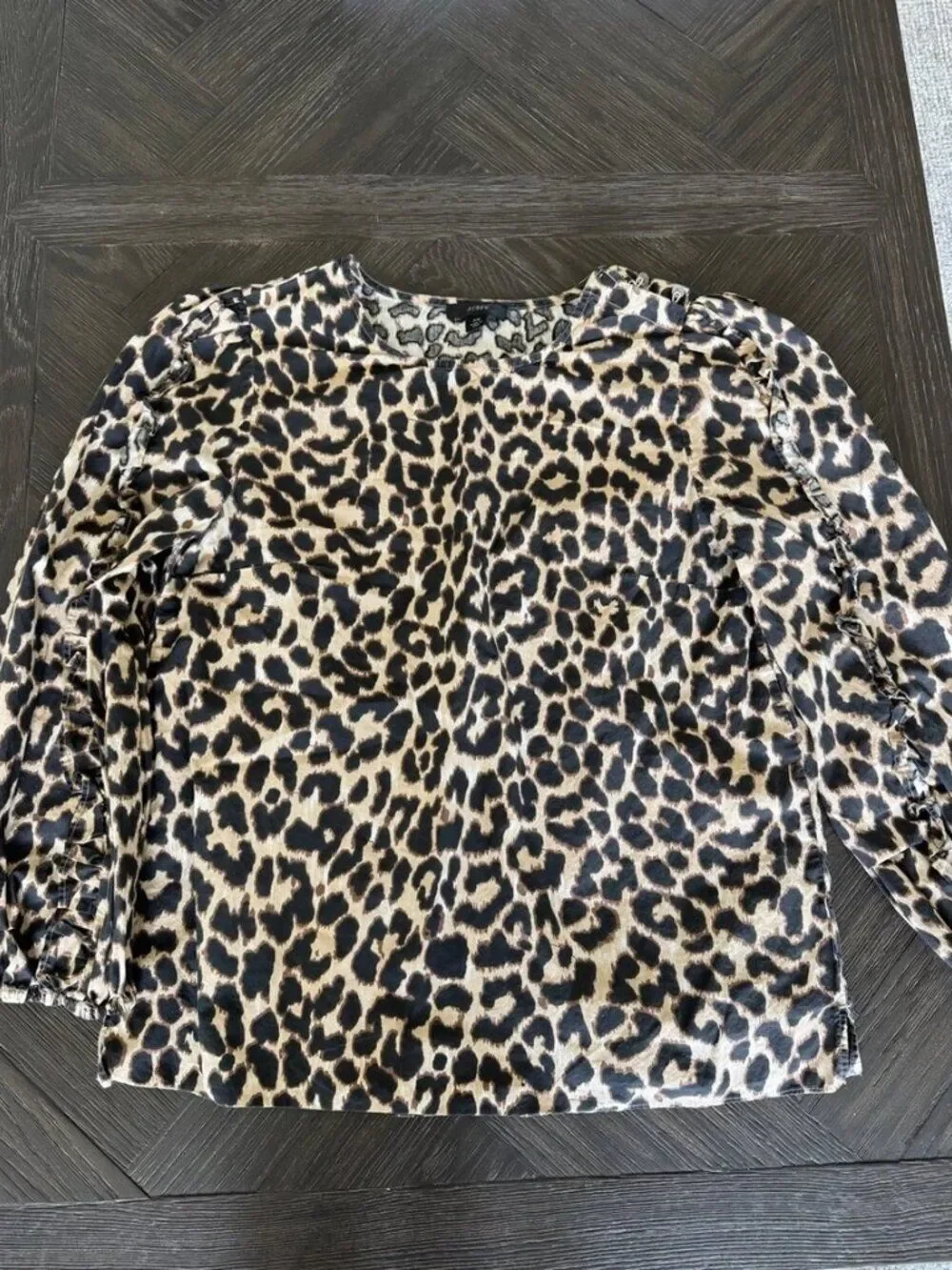 J.Crew Leopard Puff Sleeve Top XS | Date Night Blouse | Fall Going Out Top